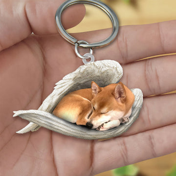 Shiba Inu Sleeping Angel Acrylic Keychaine Dog Sleeping Keychain, Shiba Inu Lover