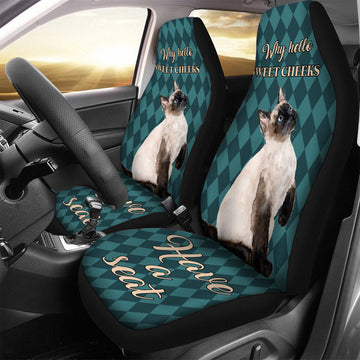 Siamese Cat Why Hello Have A Seat - Car Seat Covers