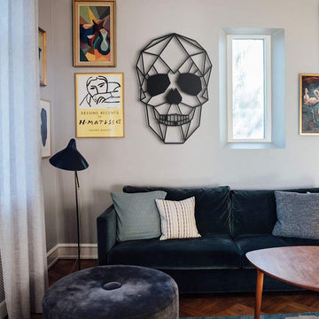 Geometric Skull Decor | Wall Art - Cut Metal Sign