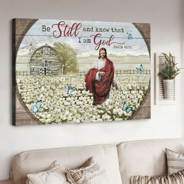 Flower field Be still and know that I am God - Matte Canvas