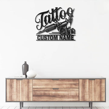 Custom Tattoo Artist - Personalized Metal House Sign