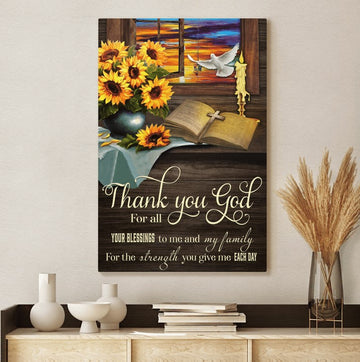 THANK YOU GOD FOR YOUR BLESSINGS JESUS - Matte Canvas