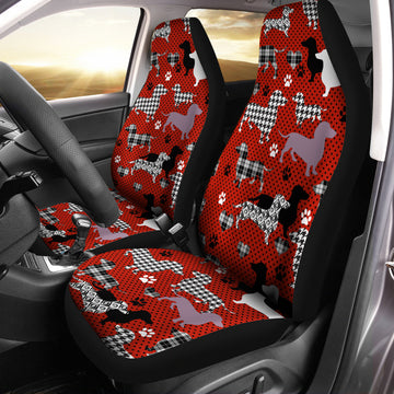 Dachshund seamless colorful fabric texture - Car Seat Covers