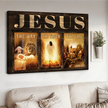 The life of Jesus, The way, The truth, The life - Matte Canvas