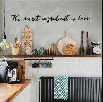 The Secret Ingredient Is Love Wall Art For Kitchen -  Metal Sign Home Decor