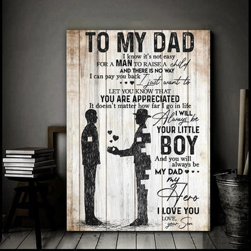 To My Dad You Are My Hero From Son Canvas Gift For Dad