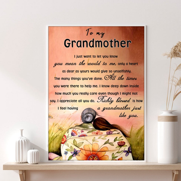 To My Grandmother Poster Gift For Grandma