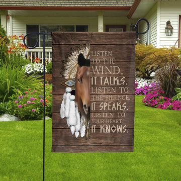 Native American Horse Listen To The Wind - Garden Flag