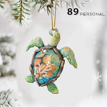 Turtle cute shape two sides ornament