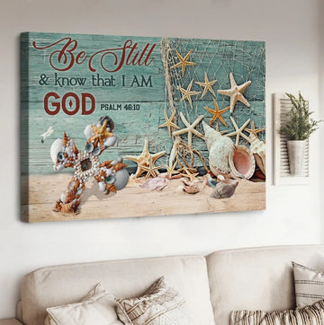 Unique cross, Summer vibe, Starfish, Be still and know that I am God - Matte Canvas