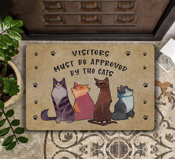 Visitors Must Be Approved By The Cats - Doormat