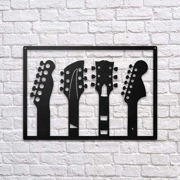 Guitar Instrument | Wall Art - Cut Metal Sign