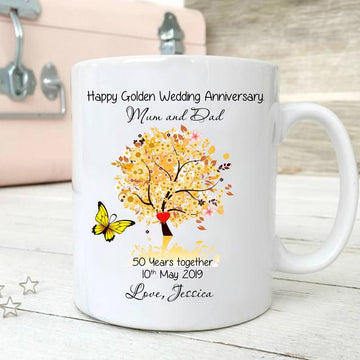 Happy golden wedding anniversary mug GST