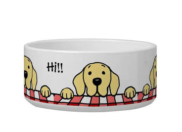 Yellow Labrador Watching You Kitchen - Pet Bowl