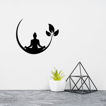 Metal Yoga Meditation Theraphy | Decor | Wall Art - Cut Metal Sign