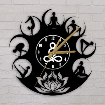 Yoga Lovers Yoga Poses Acrylic Wall Clock