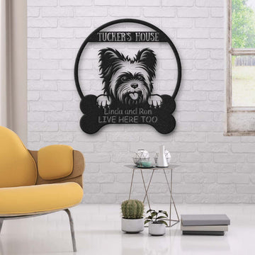 Yorkie Terrier Dog Lovers Personalized Funny Metal Sign Dog House