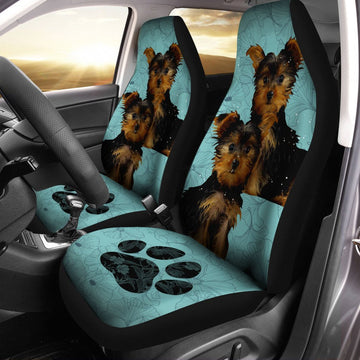 Yorkshire Terrier Dog Floral Pattern - Car Seat Covers