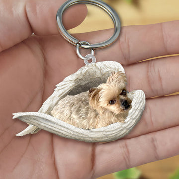 Yorkshire Terrier Sleeping Angel Acrylic Keychaine Dog Sleeping Keychain, Yorkshire Terrier Lover