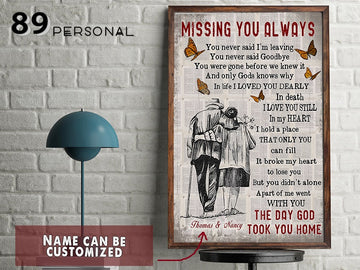 Missing You Always The Day God Took You Home - Personalized Poster - Family