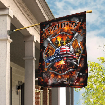 Retired Fireman 2 Firefighter Flag - House Flag