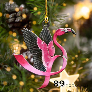 Flamigo Breast Cancer Awareness Cute Pink  - Two sides ornament