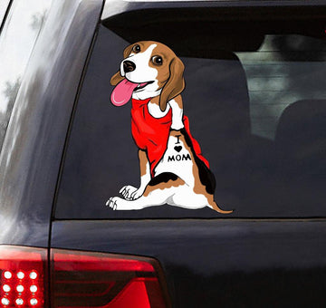 Cute Beagle i love Mom Beagle lovers - Decal