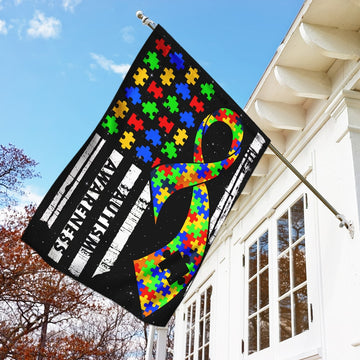 Autism Awareness Autism Ribbon Flag - House Flag