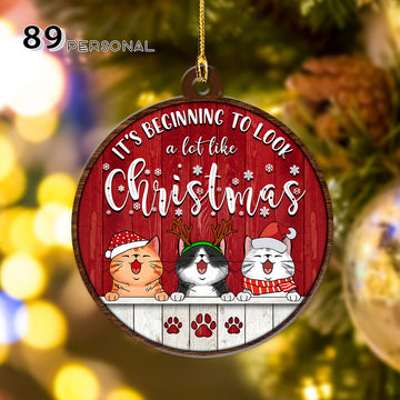 Cat Lovers It's Beginning To Look A Lot Like Christmas - Two Sided Ornament