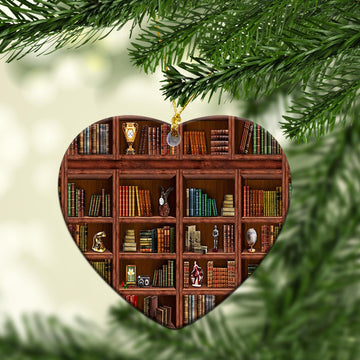 Book Heart Ornament - bookworm gift, hallmark christmas ornaments
