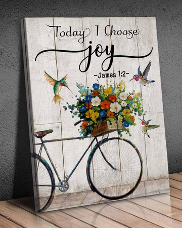 Hummingbird, Today I choose joy - Matte Canvas, gift for you, christmas gift, gift for hummingbird lover c34