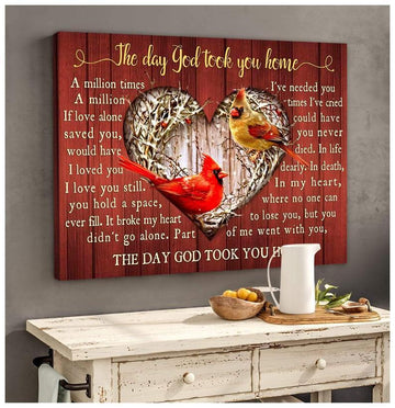 Cardinal, the day God took you home - Matte Canvas, widow, memorial day