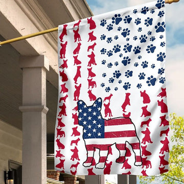 French bulldog 4th Of July - House Flag