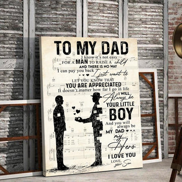 To My Dad You Are My Hero From Son Canvas Gift For Dad
