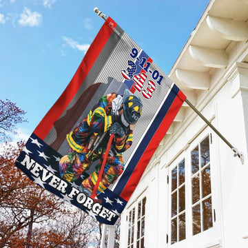 Firefighter 9-11-01. 343 Never Forget - House Flag