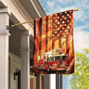 Firefighter Truck Sunshine Flag - House Flag