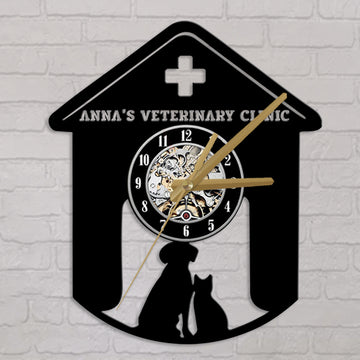 Pets Veterinary Clinic - Personalized Acrylic Wall Clock