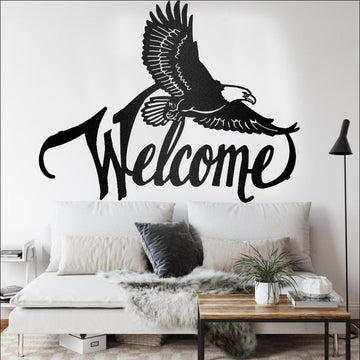 Eagle Welcome To Independence Day - Cut Metal Sign