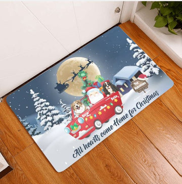 Family All Heats Come Home For Christmas Personalized Doormat