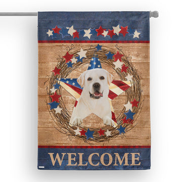 Labrador Retriever American star welcome Independence Day - House Flag - 28''x40'' 1207