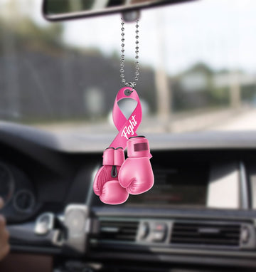 Breast Cancer Pink Ribbon Boxing Gloves - Two sides ornament