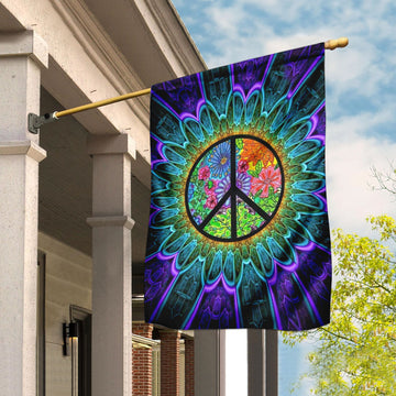 Hippie Tie Dye Style Flag Psychedelic Hippie Peace - House Flag
