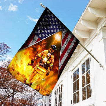 Firefighter American US - House Flag