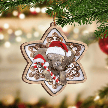 Elephant Custom Shaped Ornament, Gift for Elephant Lovers, hallmark christmas ornaments