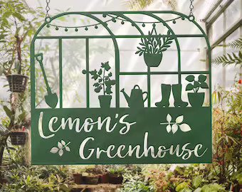 Love garden love green house   - Metal House Sign