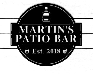 Patio Bar EST - Personalized Metal Sign