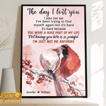 Husband and wife Cardinal The day I lost you - Personalized Matte Canvas