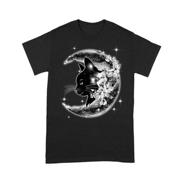 Black Cat Sparkling moonlight Black Standard T-Shirt