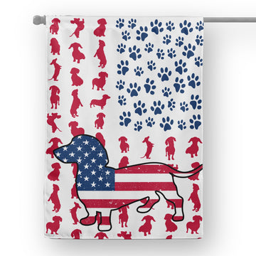 Dachshund American dog vector flag Independence Day - House Flag