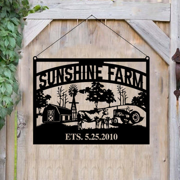 Farm Life Personalized Name Metal Sign Country Life